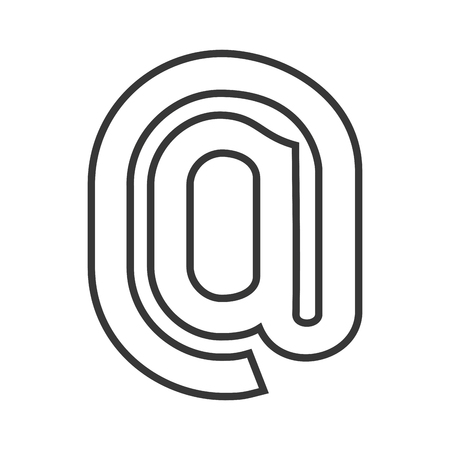 email mail message communication silhouette icon. Flat and isolated design. Vector illustrationのイラスト素材