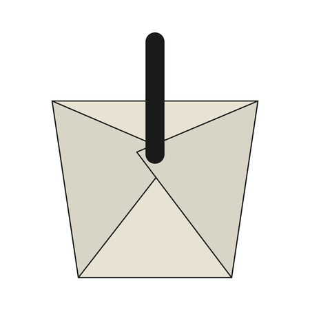noodle box fast food menu restaurant lunch icon. Flat and isolated design. Vector illustrationのイラスト素材