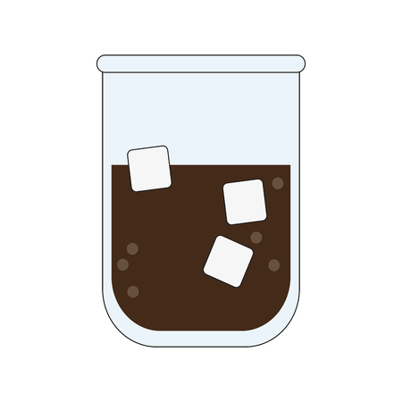 soda ice cube glass drink beverage restaurant icon. Flat and isolated design. Vector illustrationのイラスト素材