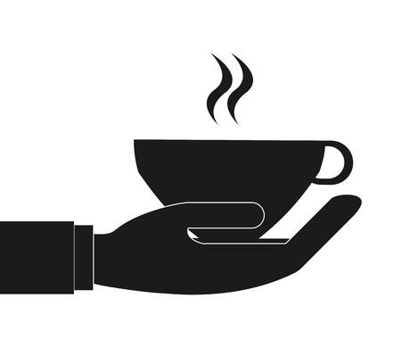 coffee mug cup hot drink beverage restaurant shop time icon. Flat and isolated design. Vector illustrationのイラスト素材