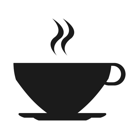 coffee mug cup hot drink beverage restaurant shop time icon. Flat and isolated design. Vector illustrationのイラスト素材