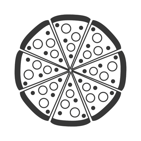pizza fast food menu restaurant lunch icon. Flat and isolated design. Vector illustrationのイラスト素材