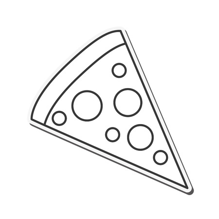 pizza fast food menu restaurant lunch icon. Flat and isolated design. Vector illustrationのイラスト素材