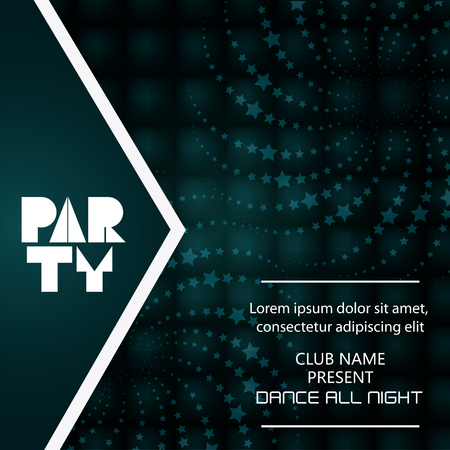 party tipography celebration night card advertising icon. Squares background. Vector illustrationのイラスト素材