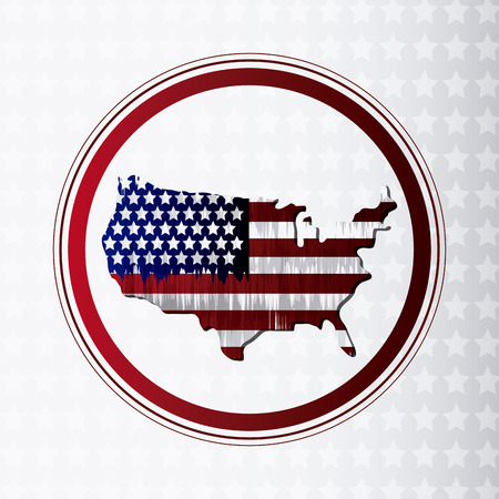 usa flag seal stamp map landmark patriotic united states of america icon. Colorful and grunge design. Vector illustrationのイラスト素材