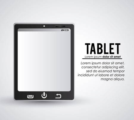 Tablet one black device display gadget technology tool icon. Isolated design. Vector illustrationのイラスト素材