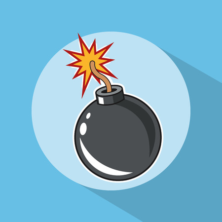 bomb explosion cartoon pop art comic retro communication icon. Colorful design. Vector illustrationのイラスト素材
