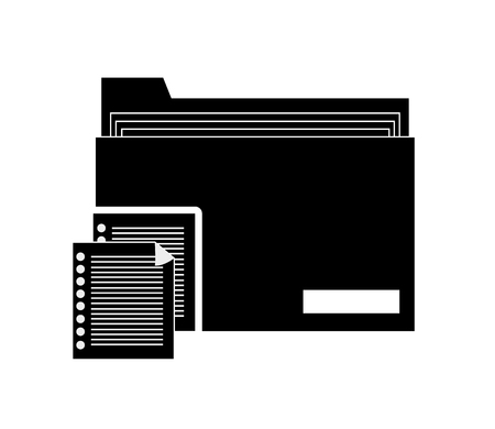 flat design file folder and documents icon vector illustrationのイラスト素材