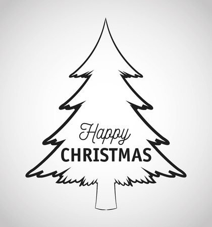 pine tree plant icon. Merry christmas decoration. Isolated design. Vector illustrationのイラスト素材