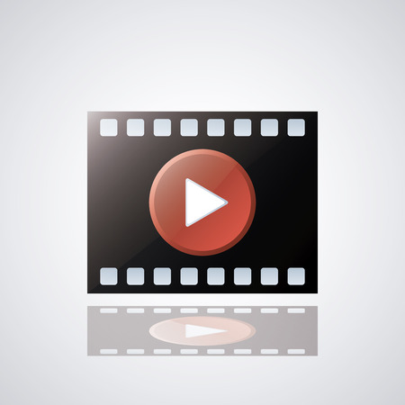 film strip and play icon. Video movie cinema and media theme. Colorful design. Vector illustrationのイラスト素材