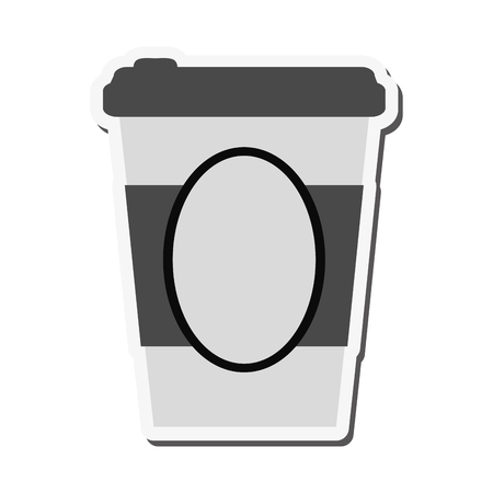 coffee mug cup shop drink beverage restaurant icon. Flat and isolated design. Vector illustrationのイラスト素材