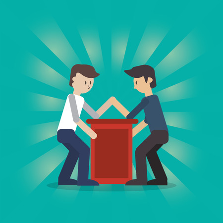 flat design businessmen competition icon vector illustrationのイラスト素材