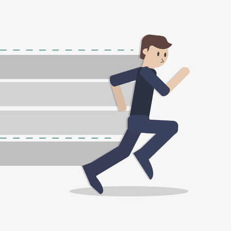 flat design businessman running icon vector illustrationのイラスト素材