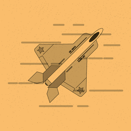 flat design single fighter jet vector illustrationのイラスト素材