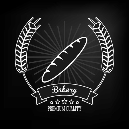 flat design black and white bakery related emblem image vector illustrationのイラスト素材