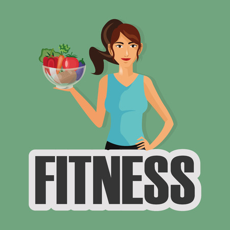 fitness person healthy food icons image vector illustration designのイラスト素材