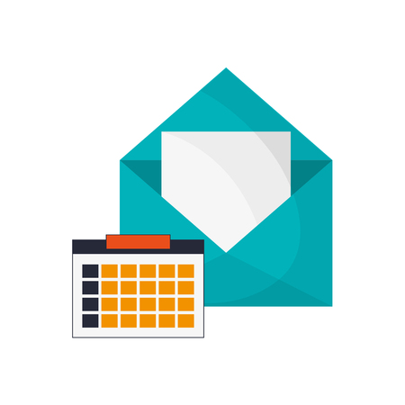 flat design message envelope and calendar  icon vector illustrationのイラスト素材