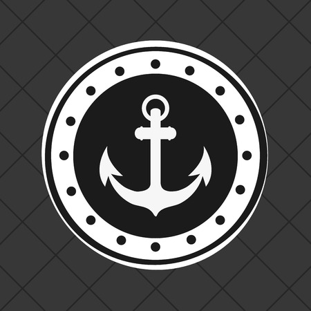 anchor emblem image vector illustration nautical designのイラスト素材