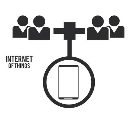 Smartphone and people icon. Internet of Things and media theme. Vector illustrationのイラスト素材