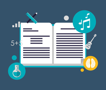 flat design education and academia related icons image vector illustrationのイラスト素材