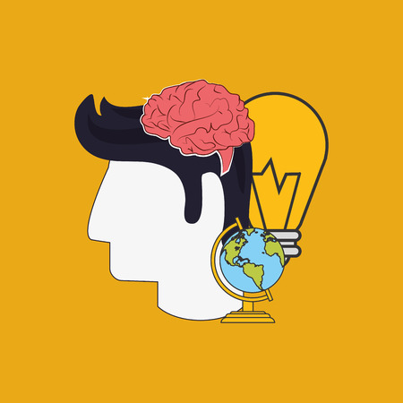 flat design  earth globe with education and academia related icons image vector illustration