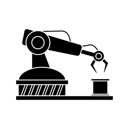 Robot arm icon. Under construction and industry theme. Isolated design. Vector illustrationのイラスト素材