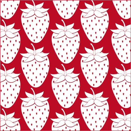 Strawberry fruit background. Organic and healthy food theme. Colorful design. Vector illustrationのイラスト素材