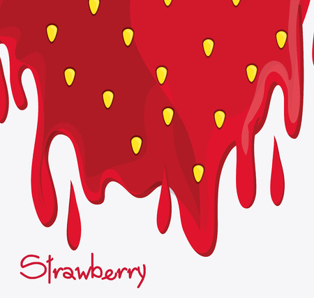 Strawberry fruit and splash icon. Organic and healthy food theme. Colorful design. Vector illustrationのイラスト素材