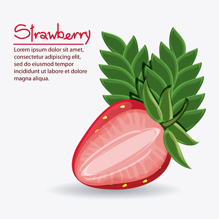 Strawberry fruit icon. Organic and healthy food theme. Colorful design. Vector illustrationのイラスト素材
