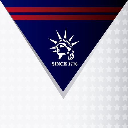 statue of liberty with united states of america flag. Landmark and patriotic icon. Colorful design. Vector illustrationのイラスト素材