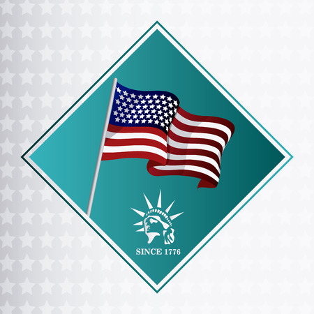 united states of america flag. usa landmark and patriotic icon. Colorful and frame design. Vector illustrationのイラスト素材