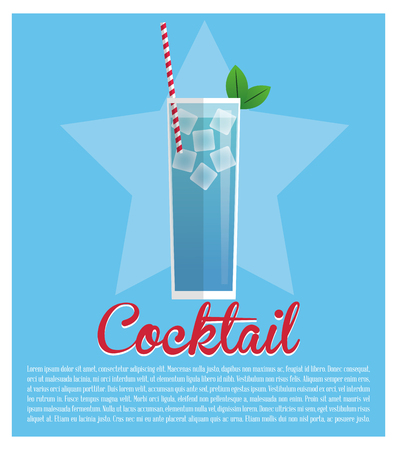 Cocktail icon. Summer party drinks and beverage theme. Colorful design. Frame background. Vector illustrationのイラスト素材