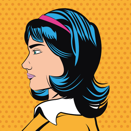 Woman cartoon. Pop art comic and retro theme. Colorful design. Vector illustrationのイラスト素材