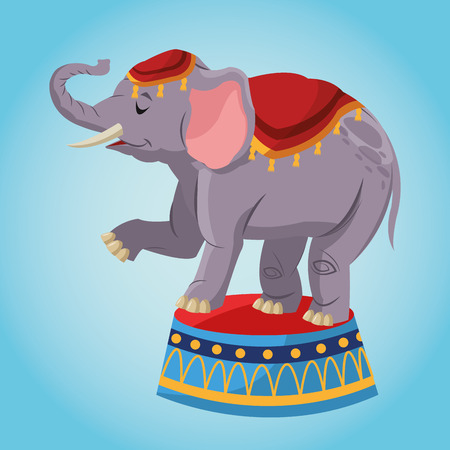 Elephant cartoon icon. Circus carnival and festival theme. Colorful  design. Vector illustrationのイラスト素材