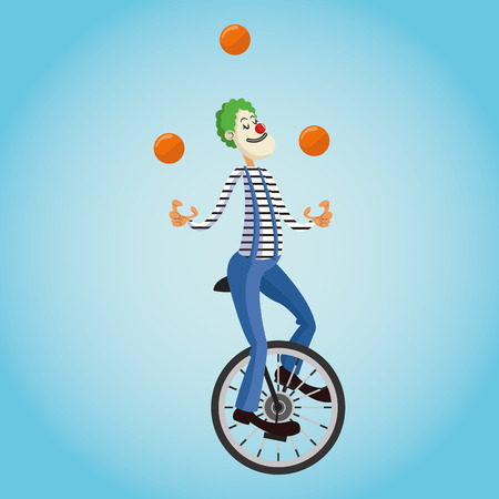 Clown cartoon icon. Circus carnival and festival theme. Colorful  design. Vector illustrationのイラスト素材