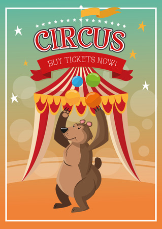bear cartoon icon. Circus carnival and festival theme. Colorful  design. Vector illustrationのイラスト素材