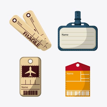labels and tags  icon. Baggage luggage tourism and travel theme. Isolated and colorful design. Vector illustrationのイラスト素材