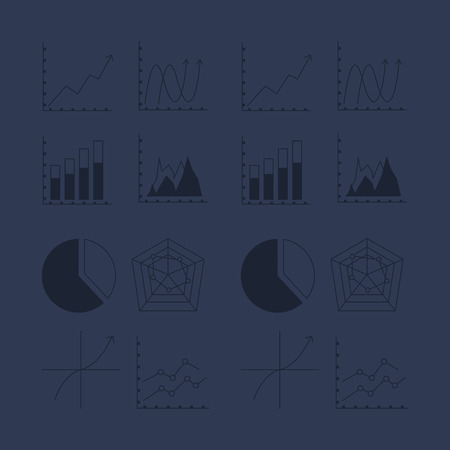 flat design graph chart with business related icons image vector illustrationのイラスト素材
