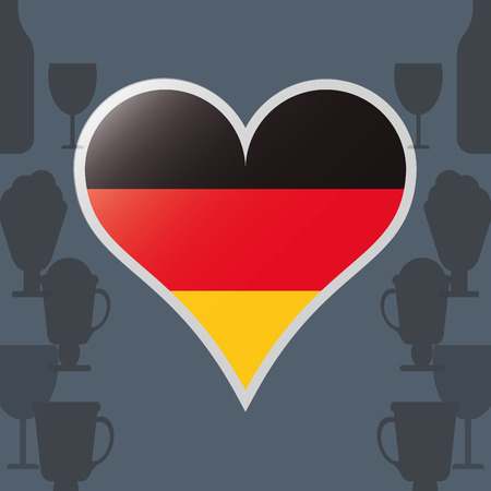 flat design germany oktoberfest beer icons image vector illustrationのイラスト素材