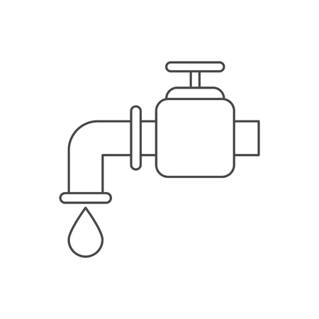 Tap with water drop icon. Technology industry and plumbing theme. Isolated design. Vector illustrationのイラスト素材