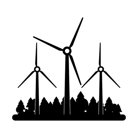 Windmill with grass icon. Ecology renewable energy and conservation theme. Isolated design. Vector illustrationのイラスト素材