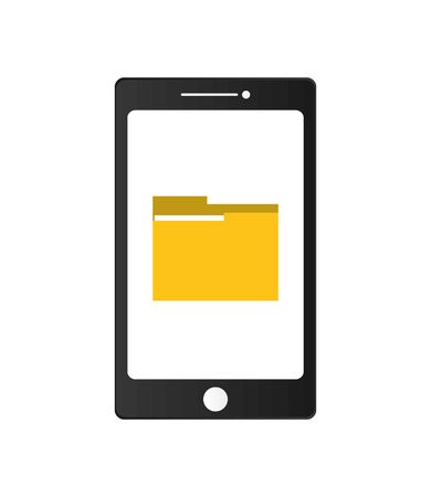 flat design modern cellphone and file folder icon vector illustrationのイラスト素材