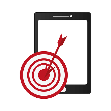 flat design modern cellphone and bullseye  icon vector illustrationのイラスト素材