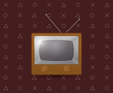 flat design retro tv emblem image vector illustrationのイラスト素材