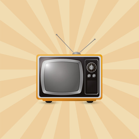 flat design retro tv emblem image vector illustrationのイラスト素材