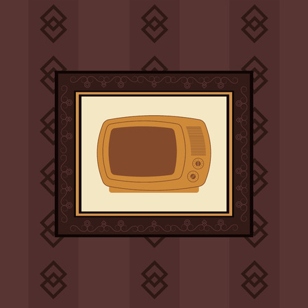 flat design retro tv emblem image vector illustrationのイラスト素材