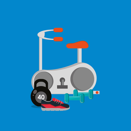 flat design fitness lifestyle related icons image vector illustrationのイラスト素材