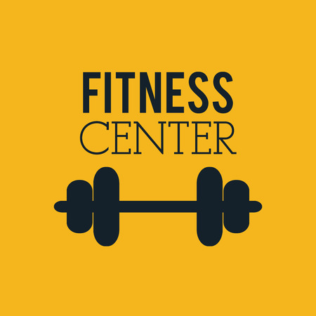 flat design fitness center with healthy lifestyle related icons emblem image vector illustrationのイラスト素材