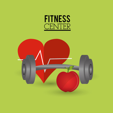 flat design weights lifting with fitness lifestyle related icons image vector illustrationのイラスト素材