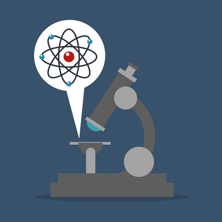 flat design microscope with science related icons image vector illustrationのイラスト素材